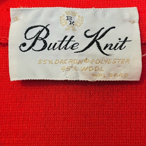 Vintage 60s 70s Butte Knit orange red poly wool blend blazer retro funky S-M - Picture 9 of 11